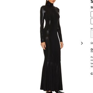 NWOT Norma Kamali Black Long Sleeve Turtle Fishtail Gown SZ L/40 Orig Pri $345